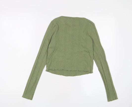 Womens UK Size 12 New Look Green Basic T-Shirt