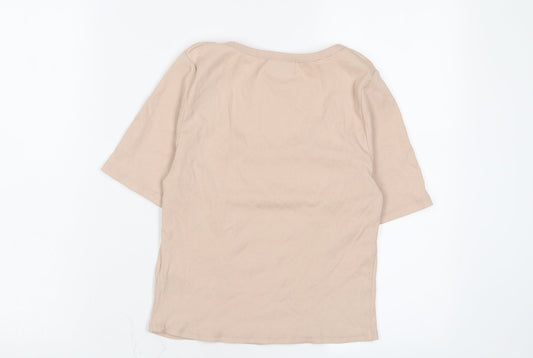 Womens UK Size 12 Topshop Pink Cropped T-Shirt
