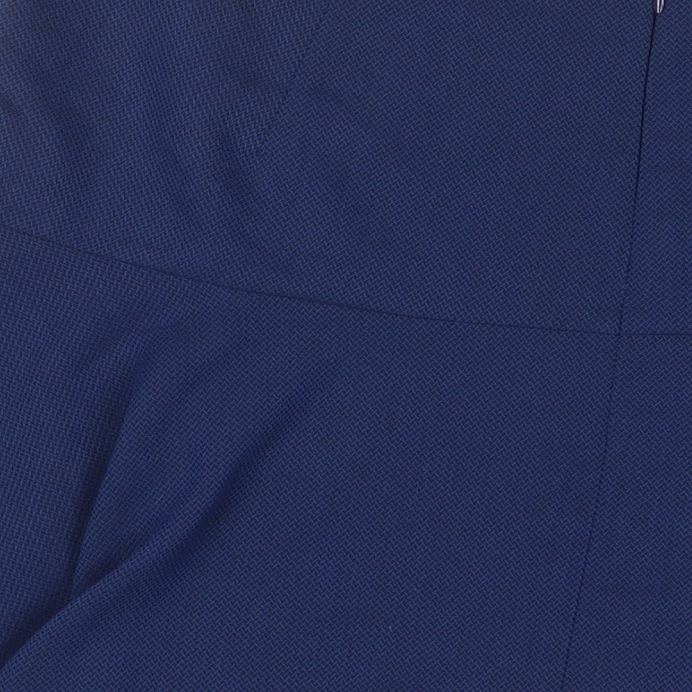 NEXT Womens Blue Polyester A-Line Skirt Size 14 Zip