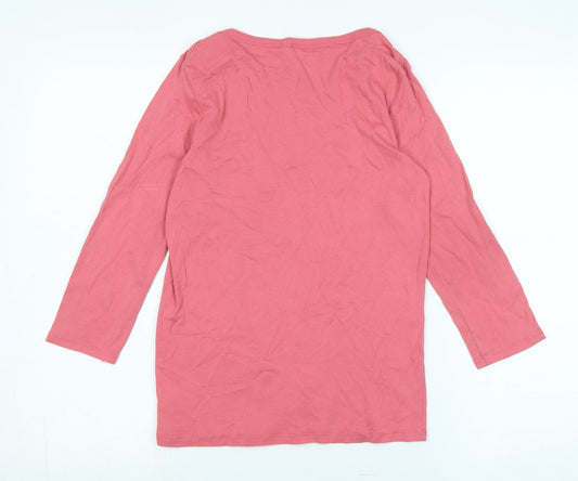 Womens UK Size M United Colors of Benetton Pink Jersey T-Shirt