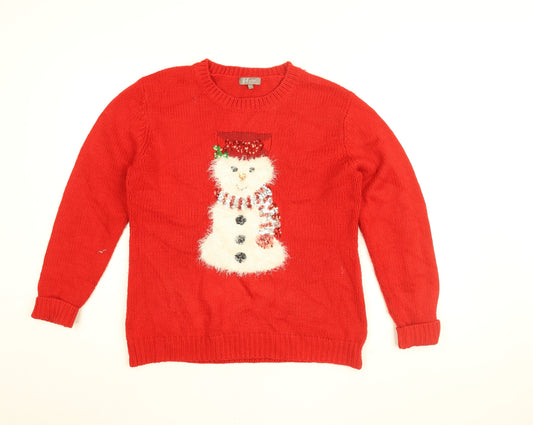 Womens UK Size M First Avenue Red Pullover Jumper