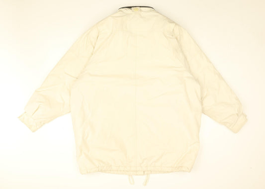 Towne Mens Ivory Overcoat Coat Size L Zip