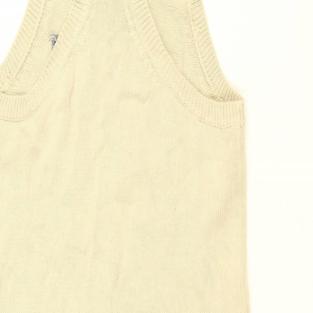 Gap Girls Beige Geometric Cotton Shift Size 8-9 Years Round Neck Pullover - Anchor Print