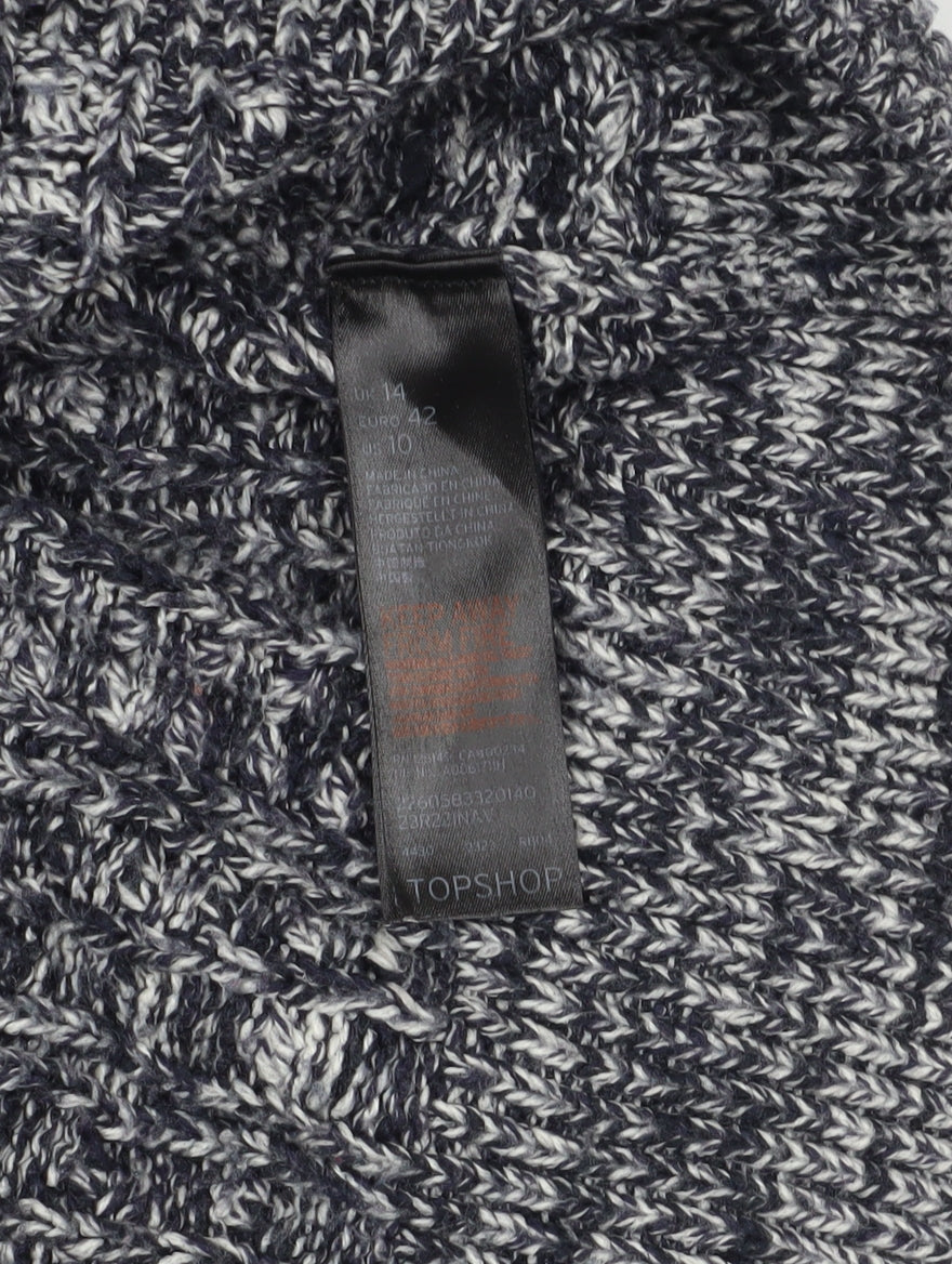 Womens UK Size 14 Topshop Grey Pullover Jumper