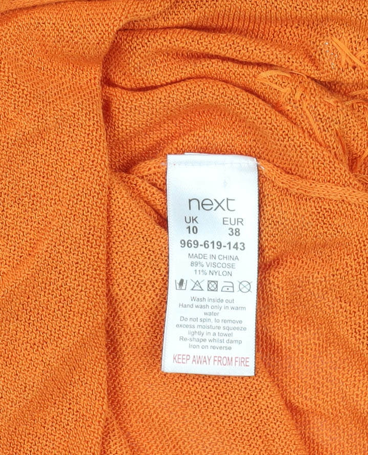 Womens UK Size 10 NEXT Orange Pullover Jumper