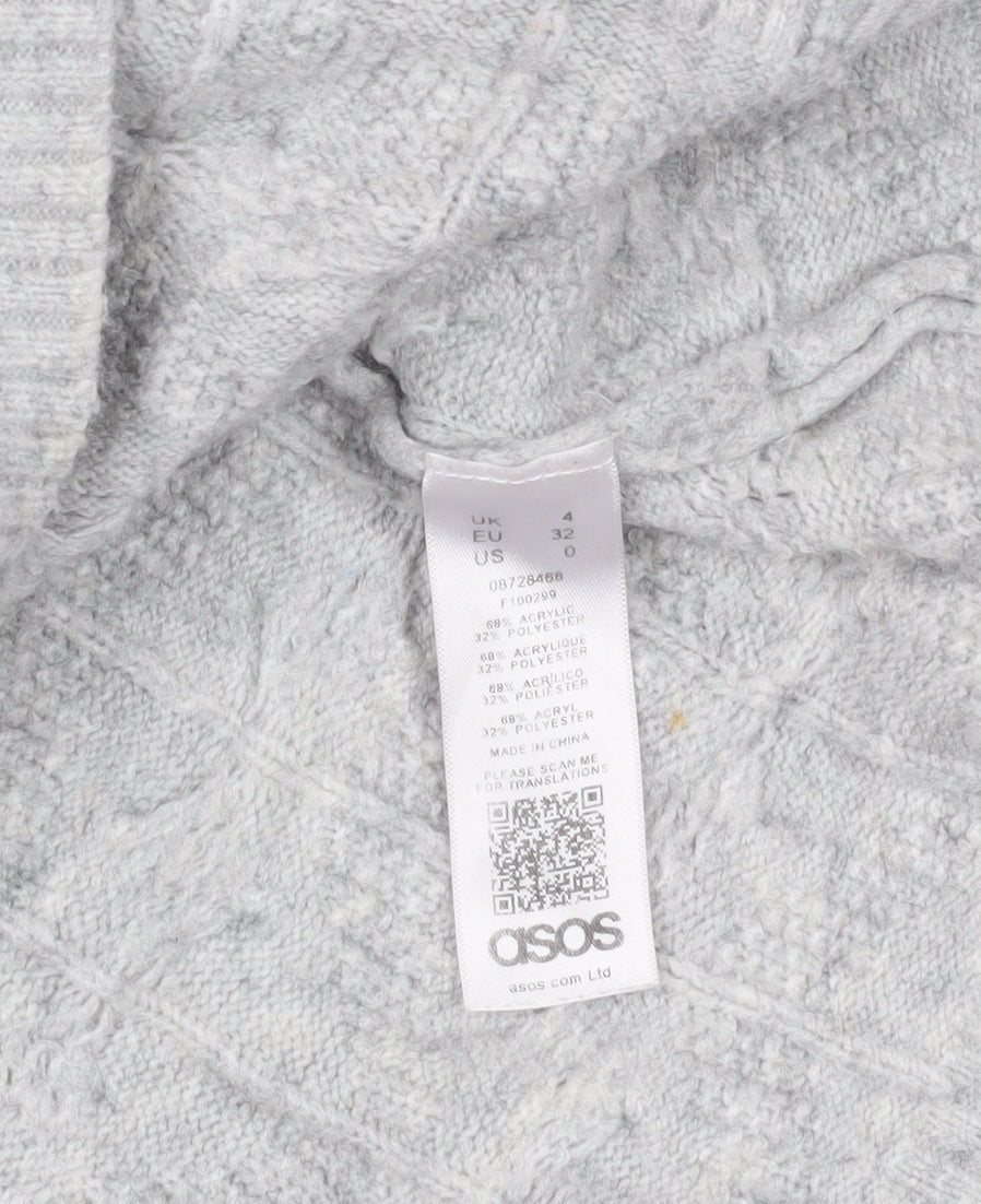 Womens UK Size 4 ASOS Grey Pullover Jumper