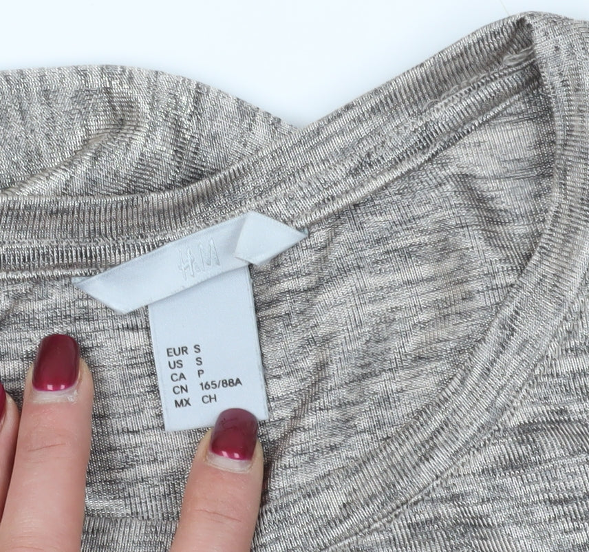 Womens UK Size S H&M Grey Basic T-Shirt
