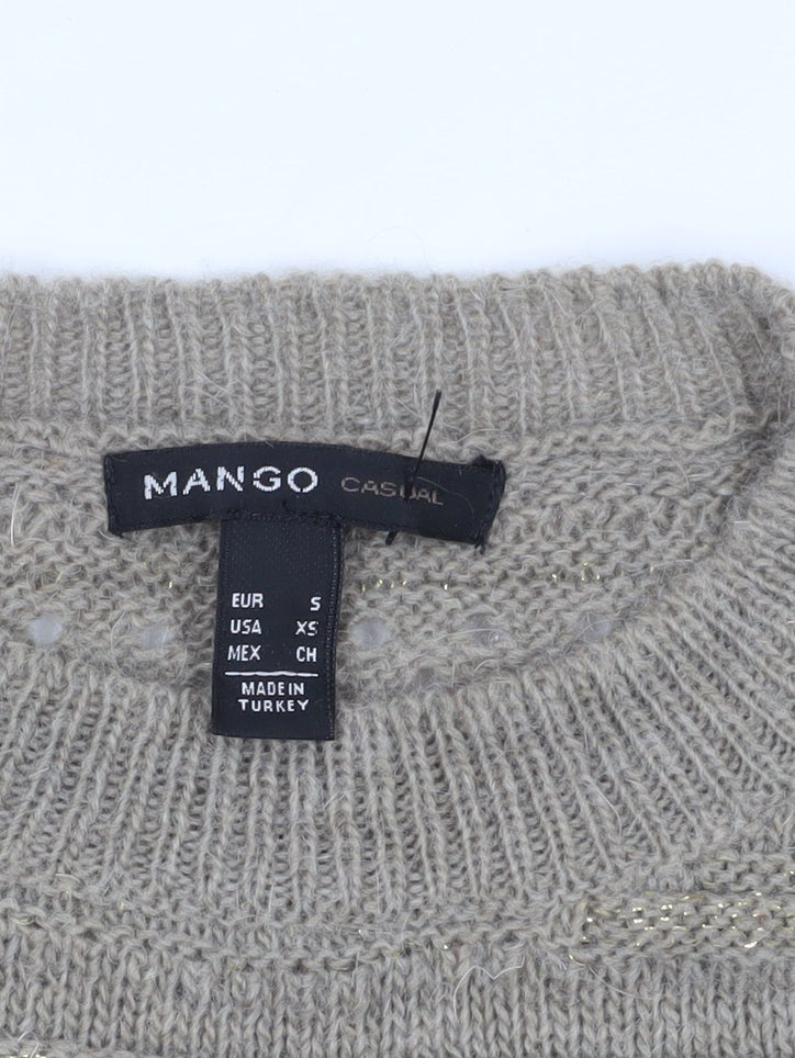 Womens UK Size 12 Mango Beige Pullover Jumper