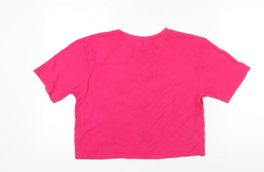 Womens UK Size 14 New Look Pink Basic T-Shirt