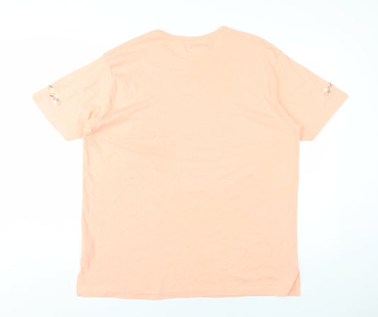 EWM Womens Pink Polyester Basic T-Shirt Size 14 Round Neck