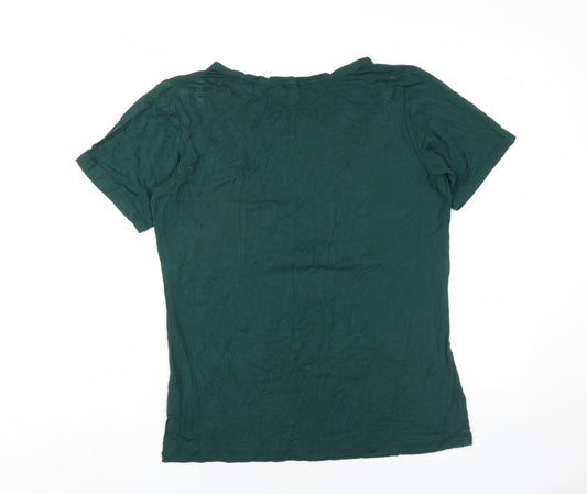 Womens UK Size L Small Show Green Basic T-Shirt