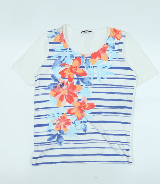 Womens UK Size 10 DASH White Basic T-Shirt