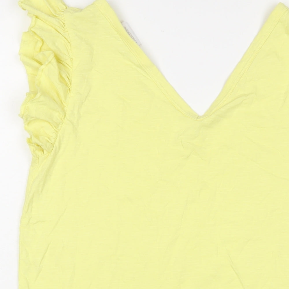Womens UK Size L Mama-licious Yellow Basic T-Shirt