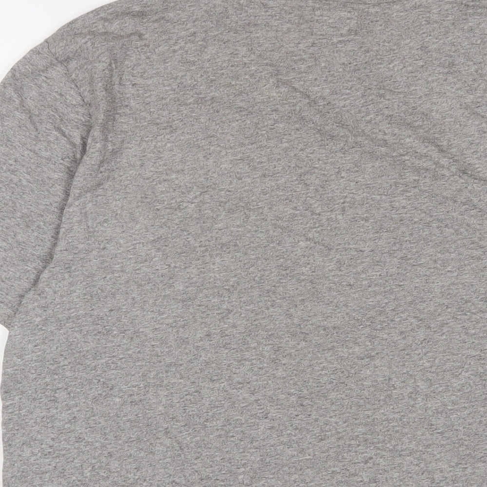 Levi's Mens Grey Cotton T-Shirt Size M Crew Neck - Logo, Embroidered