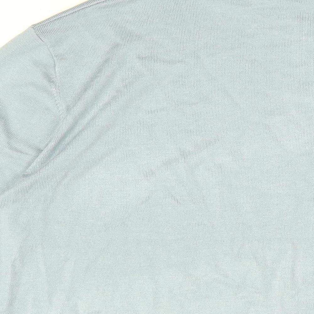 ONLY & SONS Mens Blue High Neck Viscose Pullover Jumper Size 2XL Long Sleeve