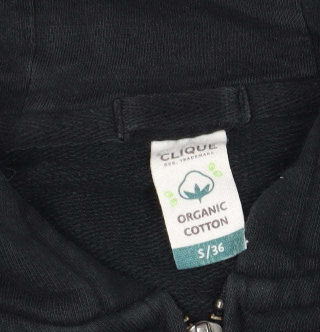 Clique Black Full Zip Hoodie, Size S, Unisex