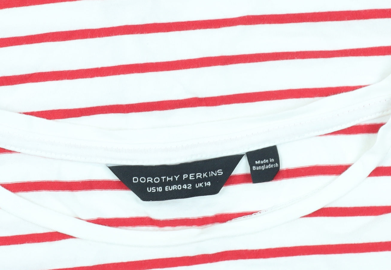 Womens UK Size 14 Dorothy Perkins Red Basic T-Shirt