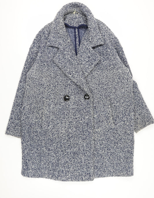 Next Blue Polyester Mid-Length Overcoat Size 20