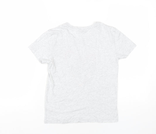Womens UK Size 10 Topshop Grey Basic T-Shirt