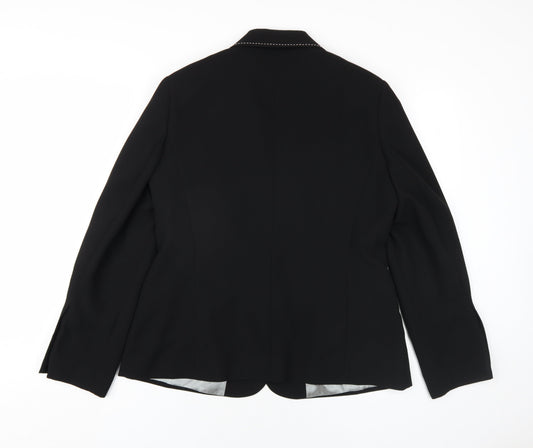 Debenhams Womens Black Polyester Jacket Blazer Size 16