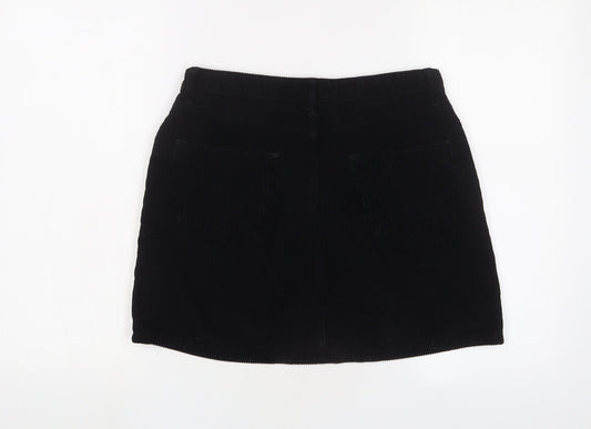 BDG Womens Black Cotton A-Line Skirt Size M Zip