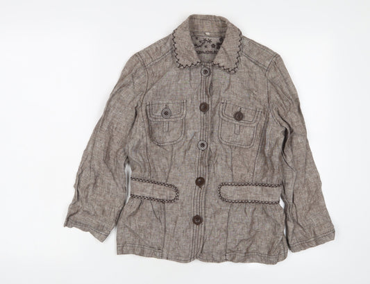RJR.John Rocha Womens Brown Jacket Size 8 Button