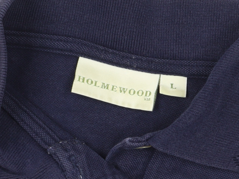 Unisex Adults UK Size L Holmewood Blue Basic Polo
