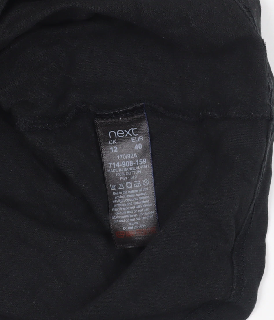 Womens UK Size 12 Next Black Basic T-Shirt