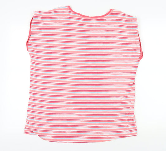 M&Co Pink Striped Sleeveless Top UK 18 Cotton Modal