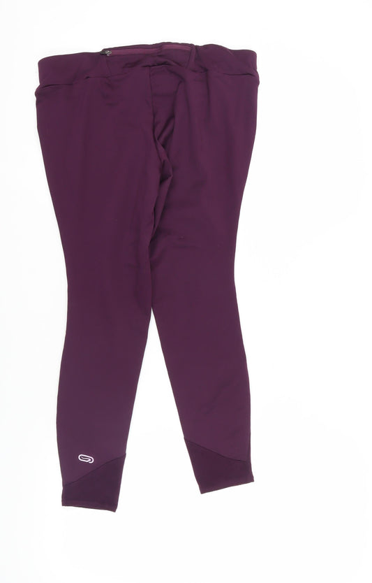 Kalenji Purple Compression Running Trousers, Size 10