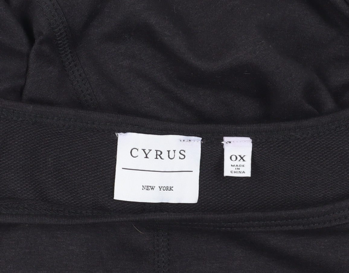 Cyrus Black 3/4 Sleeve Grommet T-Shirt, Size L