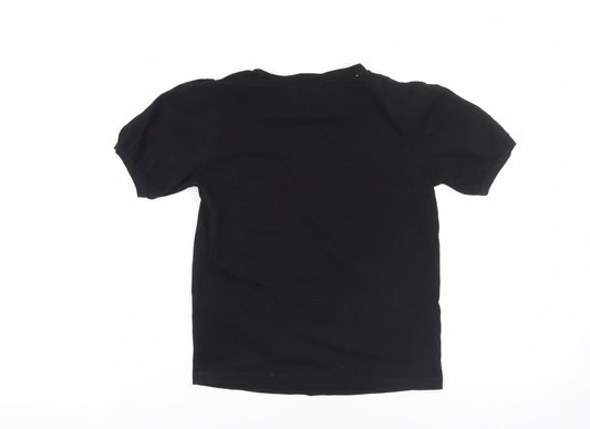 Womens UK Size 6 Warehouse Black Basic T-Shirt