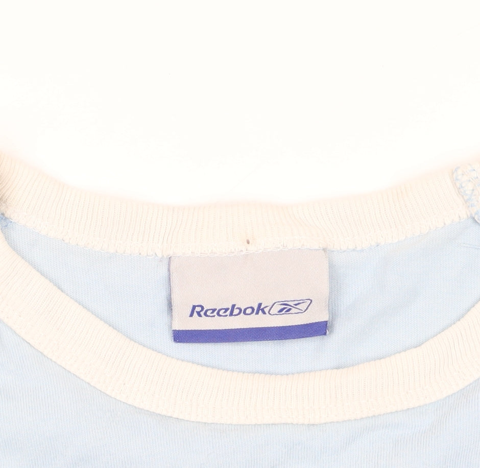 Reebok Blue Colourblock T-Shirt Medium Sportswear