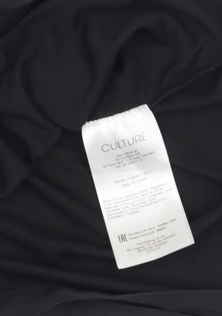 Womens UK Size M CULTURE Black Basic T-Shirt