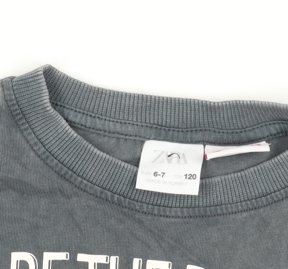 Zara Grey Barbie Graphic Long Sleeve T-Shirt 6-7 Years
