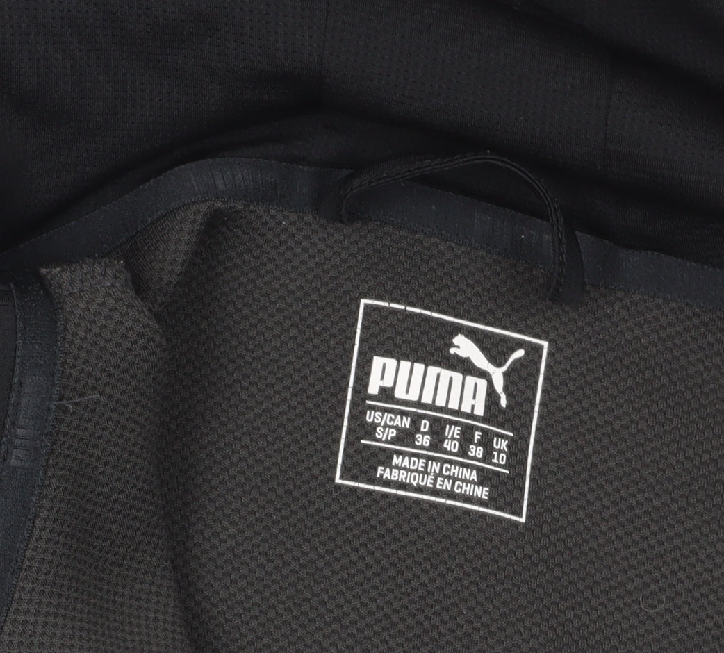 Brand and care label for Puma Black Full Zip Hoodie - unisex s - activewear essential