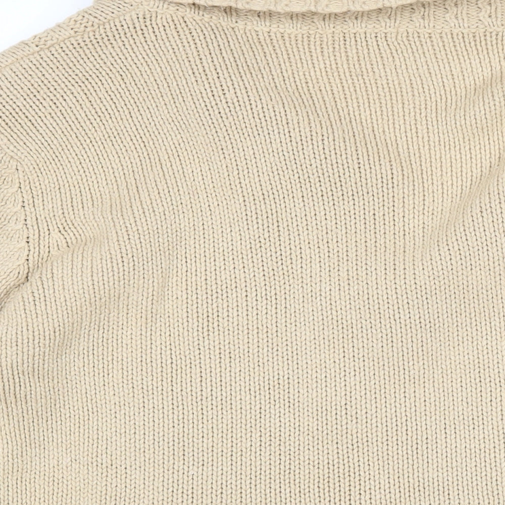 Damart Womens Beige Collared Acrylic Cardigan Jumper Size 14