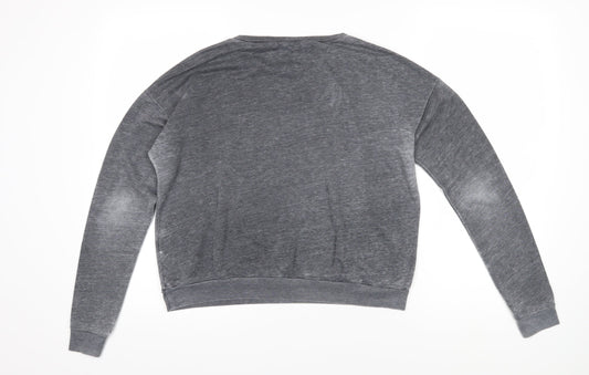 Womens UK Size L Pull&Bear Grey Pullover Sweatshirt