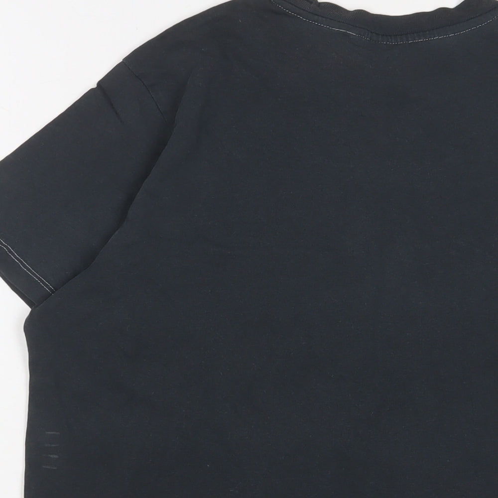 Levi's Mens Blue Cotton T-Shirt Size M Crew Neck - Logo, Embroidered