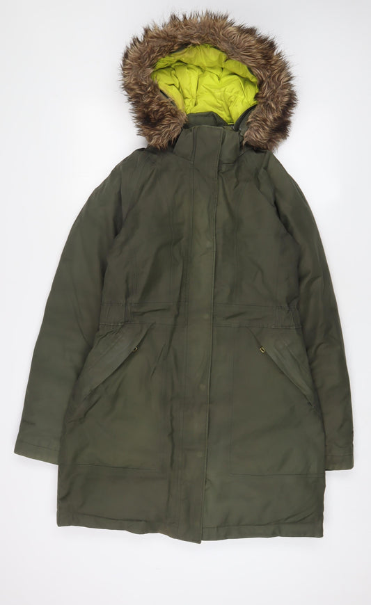 Womens UK Size S DECATHLON Green Parka Coat