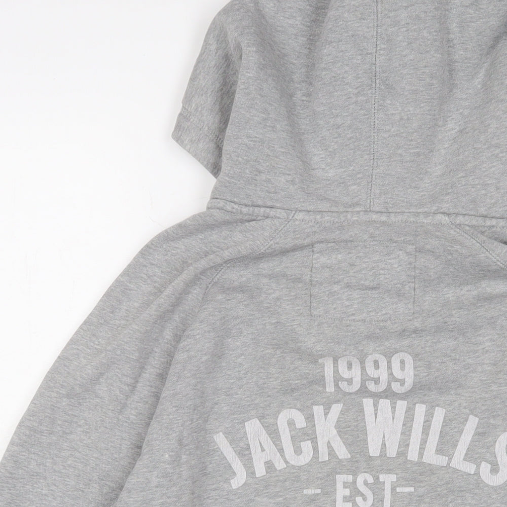 Mens UK Size M Jack Wills Grey Full Zip Hoodie