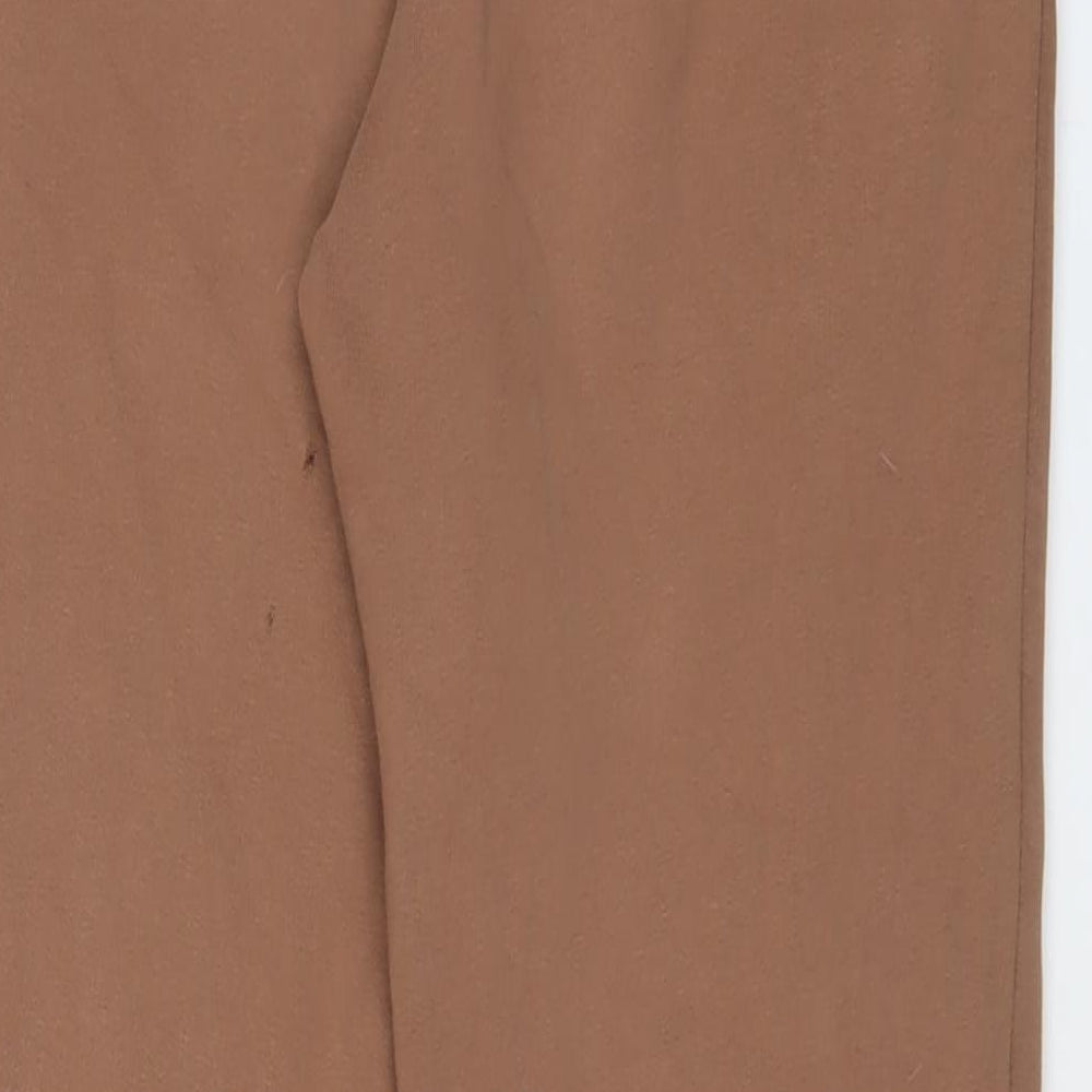 Hoodrich Womens Brown Cotton Jogger Trousers Size S L28 in Regular Drawstring - Logo, Embroidered
