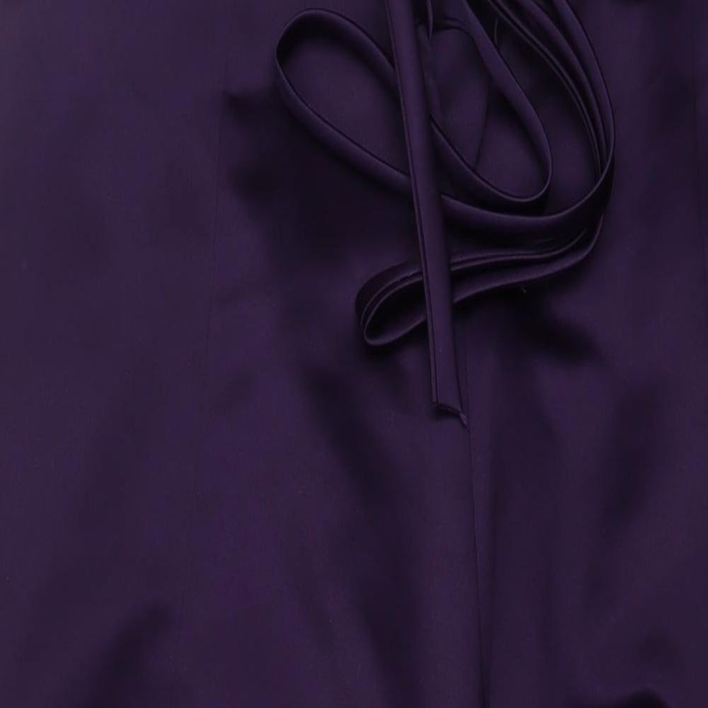 Alfred Angelo Womens Purple Polyester A-Line Size 14 Off the Shoulder Zip - Beaded