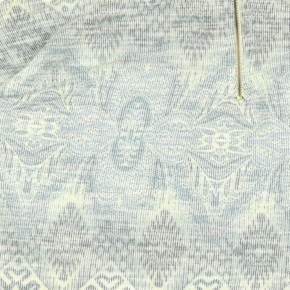 Womens UK Size S Springfield Blue Basic T-Shirt