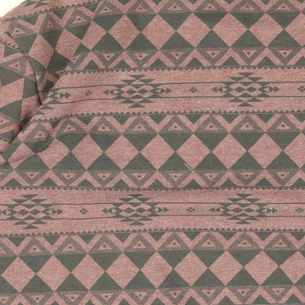 Code Mens Purple Geometric Cotton Pullover Sweatshirt Size L