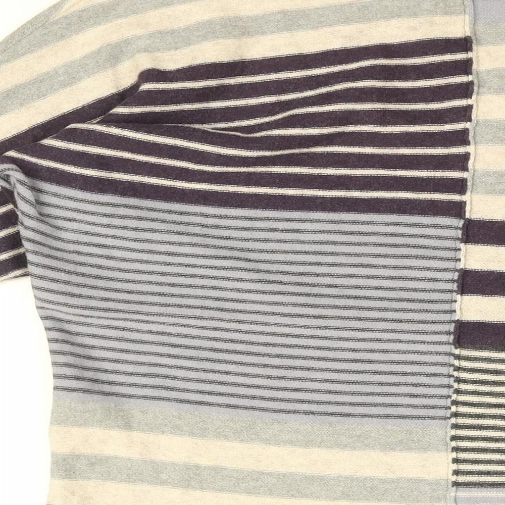 Brantree Womens Blue Striped Cotton Basic T-Shirt Size XS V-Neck