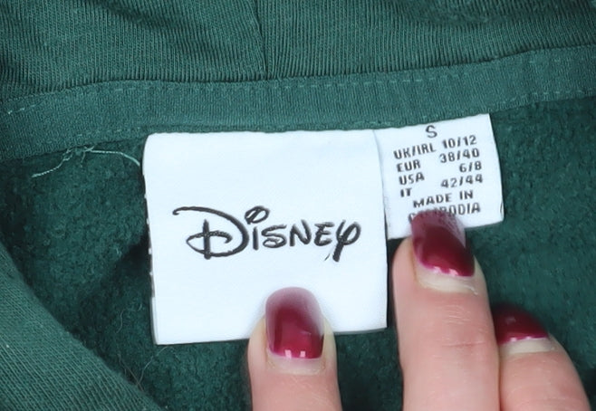 Womens UK Size S Disney Green Pullover Hoodie
