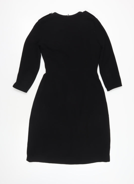 Burberry Black Sheath Dress, Size 6, Classic Style