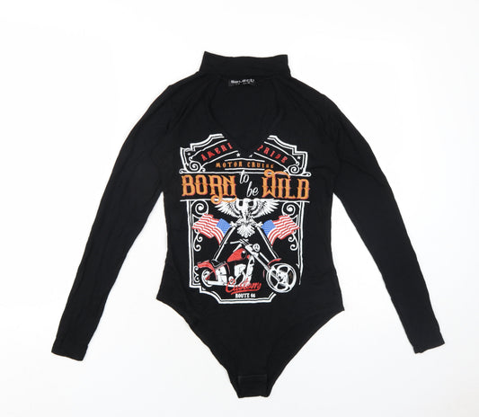 Womens UK Size 12 Select One-Piece Black Bodysuit
