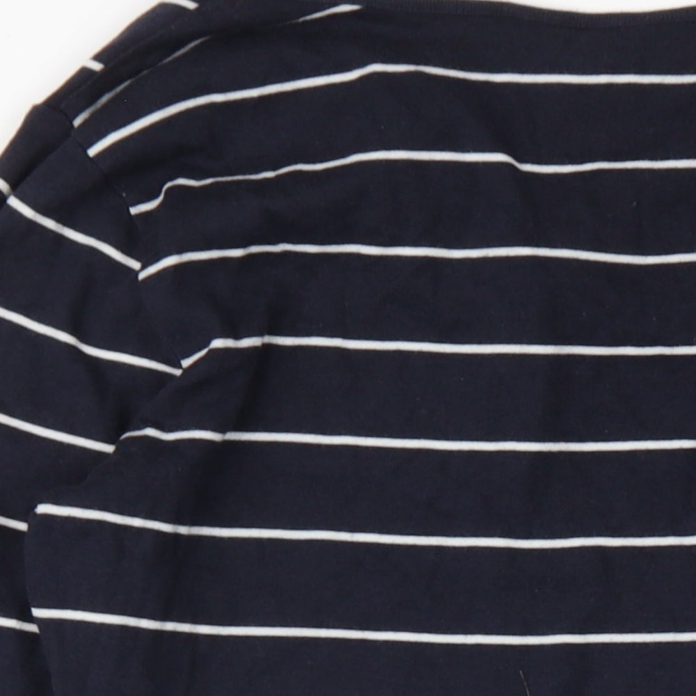 Dorothy Perkins Womens Blue Striped Cotton Bodycon Size 16 Cowl Neck Pullover